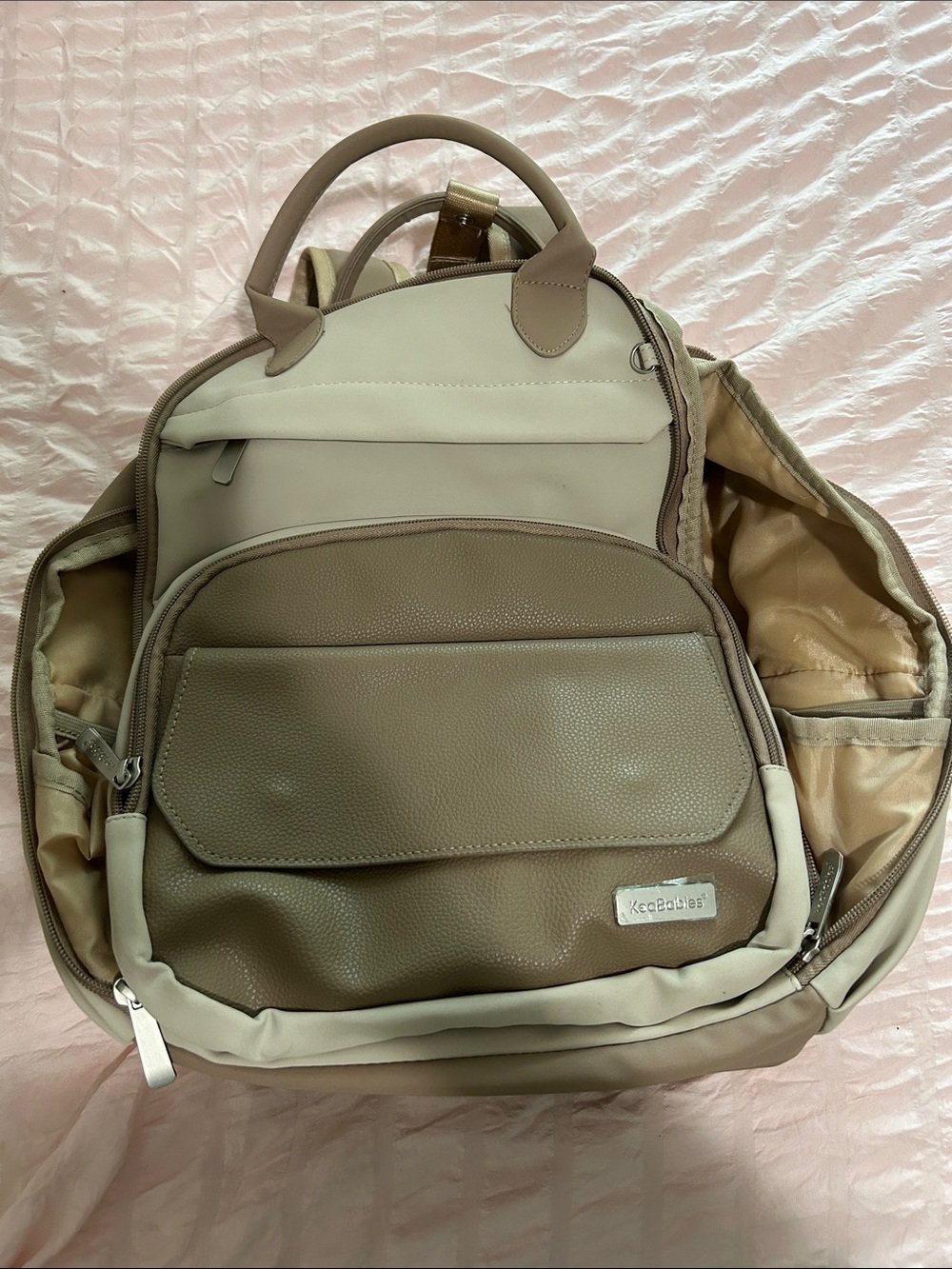 Keababies Neutral Leather Diaper Bag